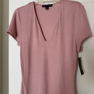 INC Women's Pink V-Neck Top NWT